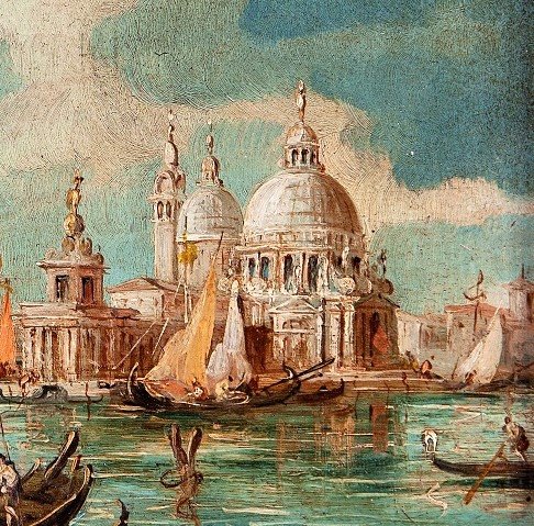 Coppia vedute di Venezia - Palazzo Ducale e S. Maria della Salute